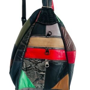 Leather Patch Colorburst Backpack